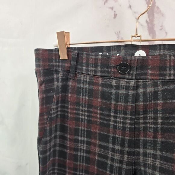 Betabrand Pants Womens Small Plaid Red Black Mid Rise Boot Cut - Picture 2 of 12